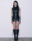 FITTED LEATHER TOP