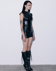 FITTED LEATHER TOP