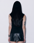 FITTED LEATHER TOP